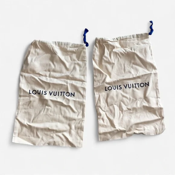 3 Pc Louis Vuitton dust bags set of 2 with care instructions 9" x 13" - Picture 1 of 8